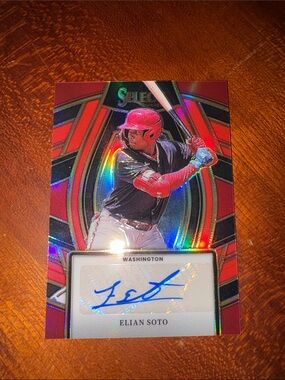 Panini Red & Black Baseball Autograph Card